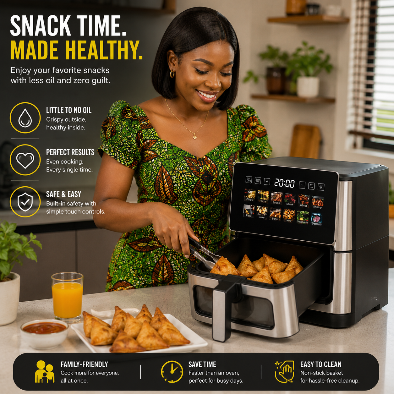 Avinas air fryer with samosas